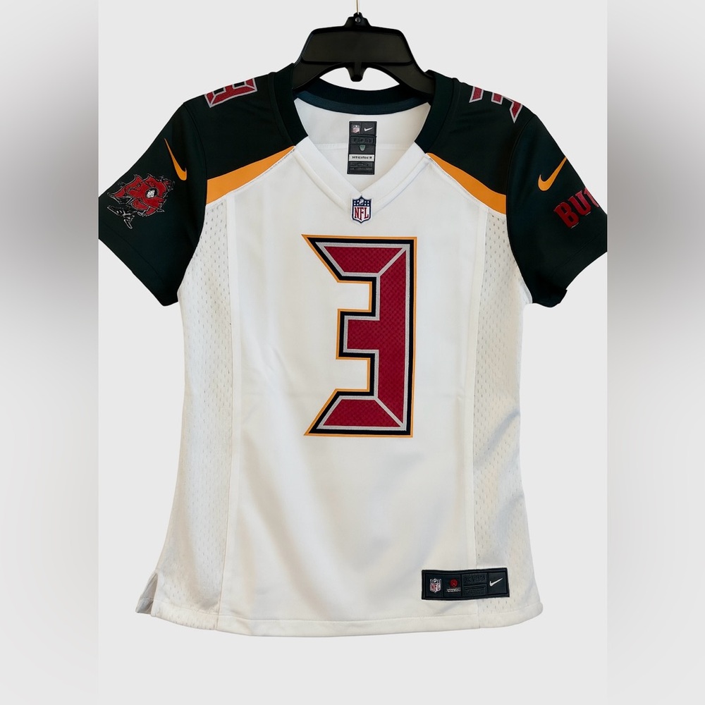 Tampa Bay Bucs! NFL Nike White, Black & Red Jersey & black jeweled tee by Ideal